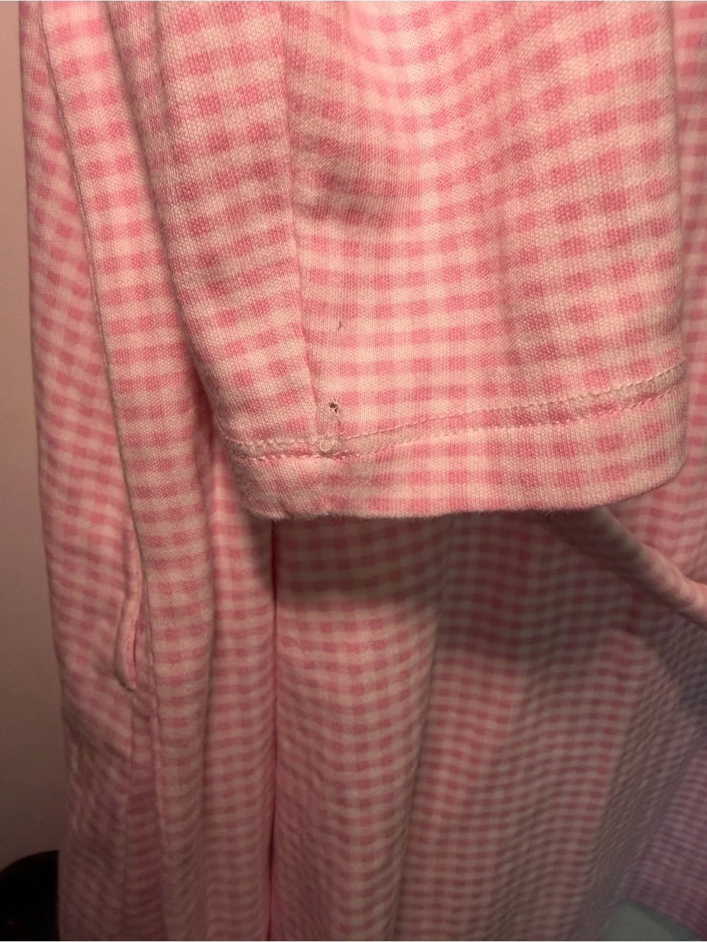 Hill House Pink Gingham Drew Robe Size Medium Soft Cotton Tie Waist Lounge